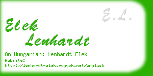 elek lenhardt business card